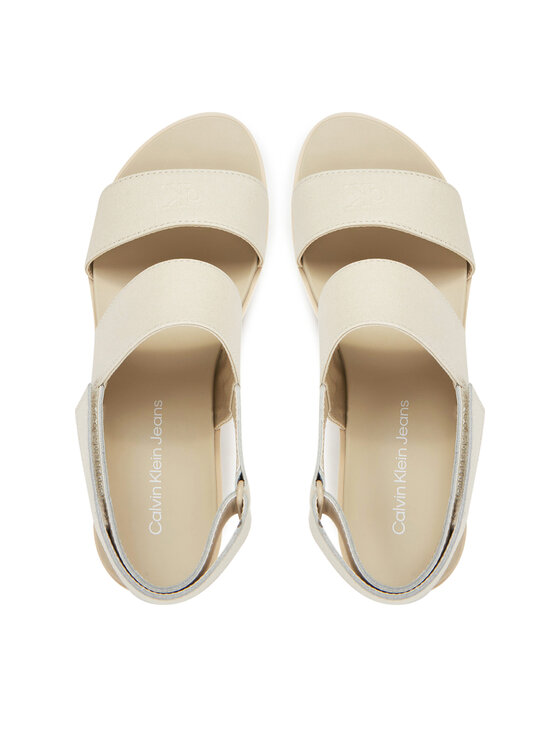 Calvin Klein Jeans Calvin Klein Jeans Basutės Flatform Sandal Sling In YW0YW01788 Écru