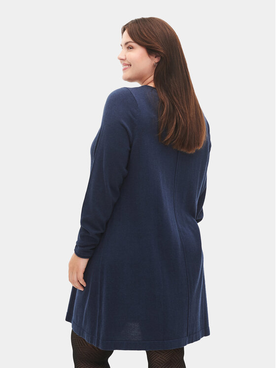 Zizzi Zizzi Rochie tricotată M61194B Bleumarin Regular Fit