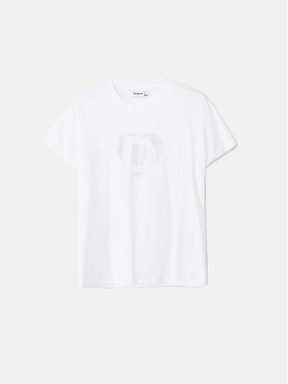 Desigual Desigual T-shirt Daisy 24WWTK01 Bijela Slim Fit