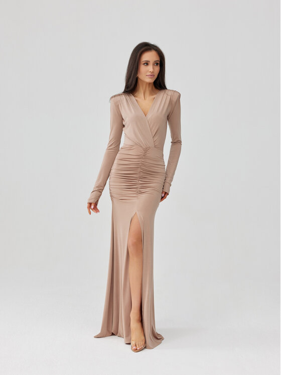 Roco Fashion Roco Fashion Abito da sera Ariella Beige Slim Fit