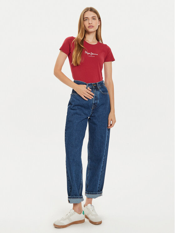 Pepe Jeans Pepe Jeans T-särk New Virginia PL505202 Punane Slim Fit