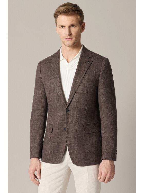 Lancerto Lancerto Marynarka Aliano MA131126000018 Brązowy Slim Fit