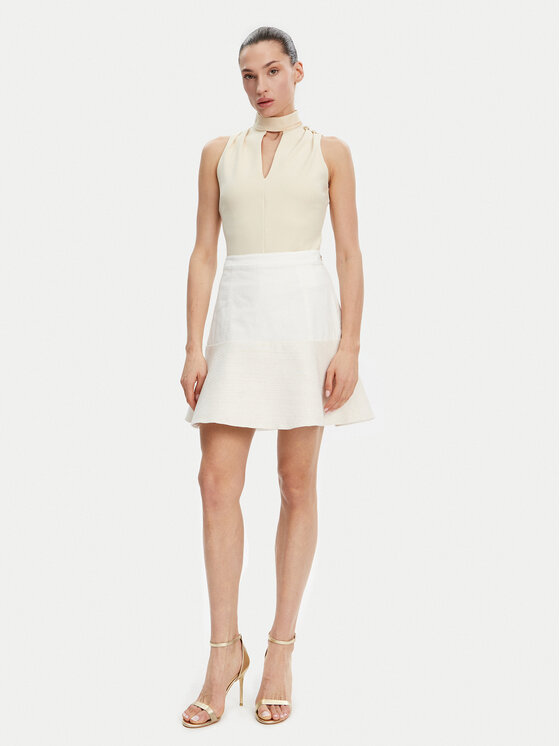 Guess Guess Spódnica mini W5GD87 WH610 Écru Regular Fit