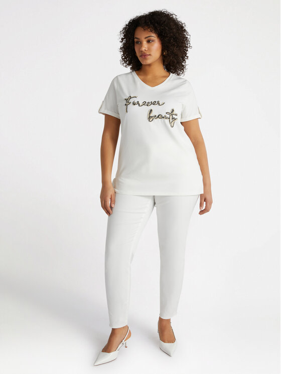 Fiorella Rubino Fiorella Rubino T-Shirt G135L008433N011 Biały Regular Fit