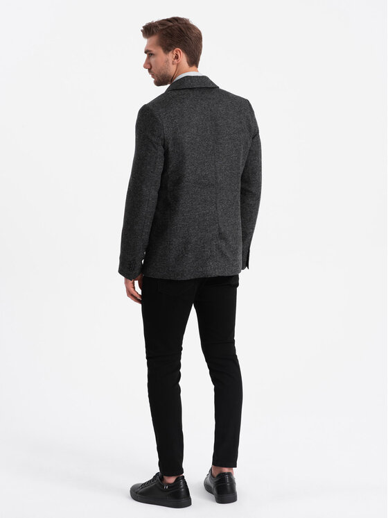 Ombre Ombre Sako OM-BLZB-0120 Šedá Regular Fit