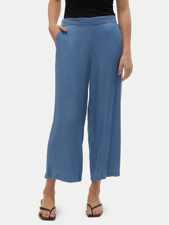 Vero Moda Vero Moda Kalhoty culottes Bree 10304861 Modrá Wide Leg
