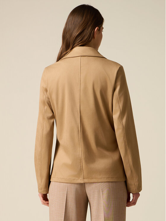 Oltre Oltre Giacca in similpelle R302R002451N002 Beige Slim Fit