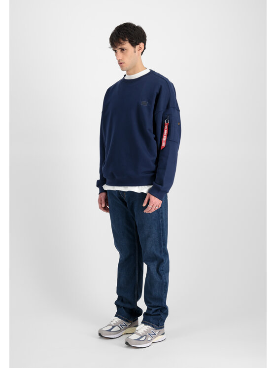 Alpha Industries Alpha Industries Bluza Alpha Essentials Rubber Logo Sweatshirt Granatowy Relaxed Fit