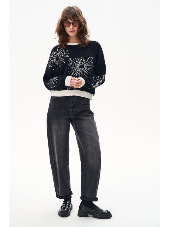 blue shadow blue shadow Sweter Taris Czarny Regular Fit