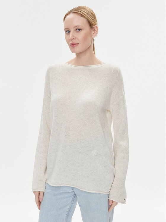 Tommy Hilfiger Tommy Hilfiger Pullover WW0WW39890 Écru Relaxed Fit