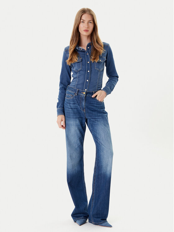 Guess Guess džínsová košeľa W5YH63 D0781 Modrá Regular Fit