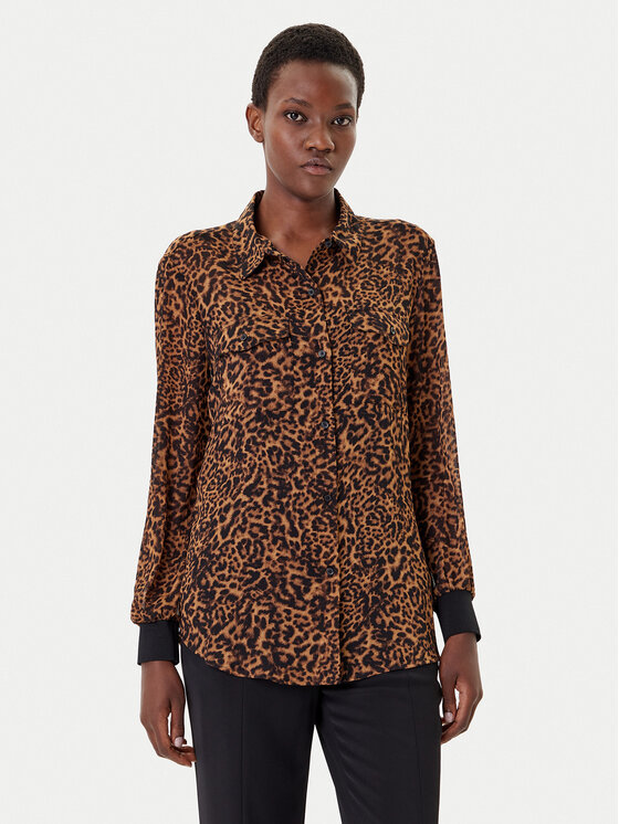 DKNY DKNY Srajca P43A8FXZ Rjava Regular Fit