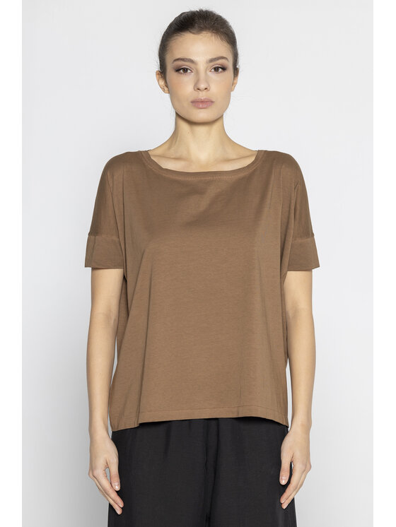 Deni Cler Milano Deni Cler Milano T-Shirt T-DC-T205-E2-10-70-1 Brązowy Regular Fit