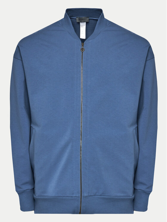 Hanro Hanro Sweatshirt Natural Living 75963 Blau Regular Fit