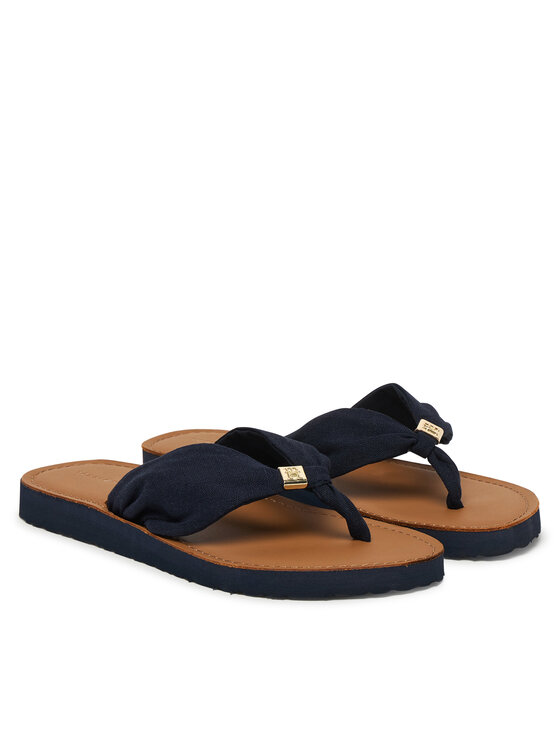 Tommy Hilfiger Tommy Hilfiger Zehentrenner Th Ltr Footbed Summer Sandal FW0FW09194 Dunkelblau