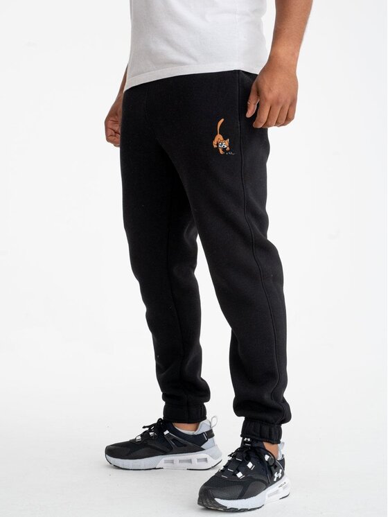 Smerfy Smerfy Spodnie dresowe Spodnie Dresowe Męskie Czarne Smerfy Klakier XL Czarny Regular Fit