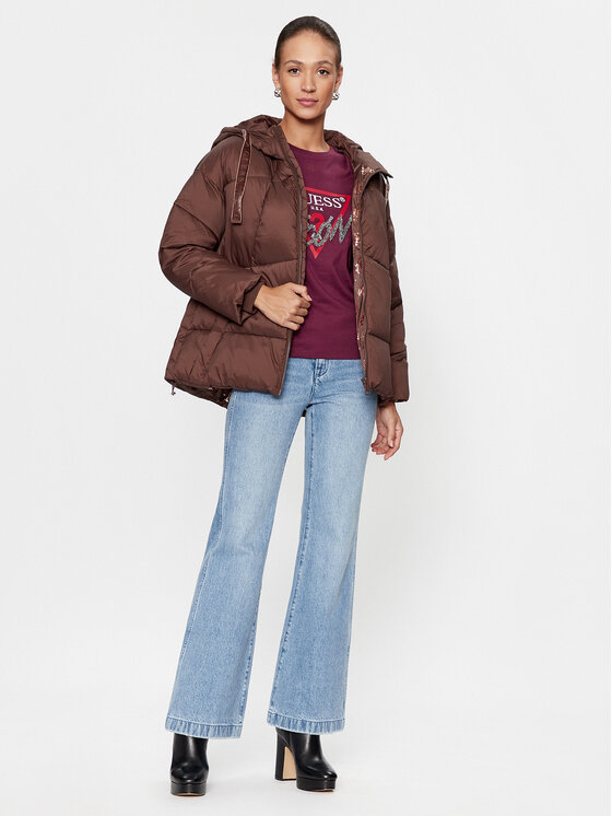 Guess Guess Átmeneti kabát Letizia W3BL21 WG0V0 Barna Relaxed Fit
