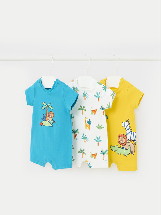 Mayoral Set di 3 tutine romper 01795 Multicolore Regular Fit, taglia : 6_9M