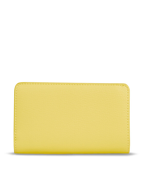 Broadfashion Portafoglio Donna In Pelle Sintetica Giallo - Compatto Con Cerniera E Scomparti - 2