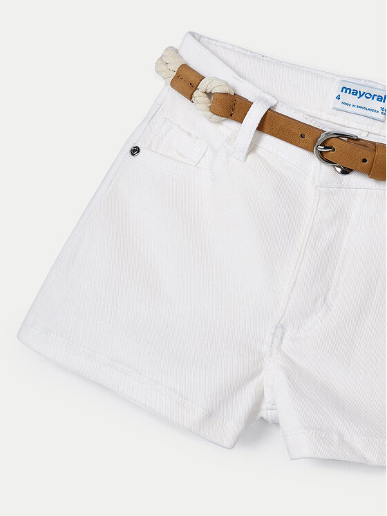 Mayoral Mayoral Pantalon scurți din material 234 Alb Regular Fit