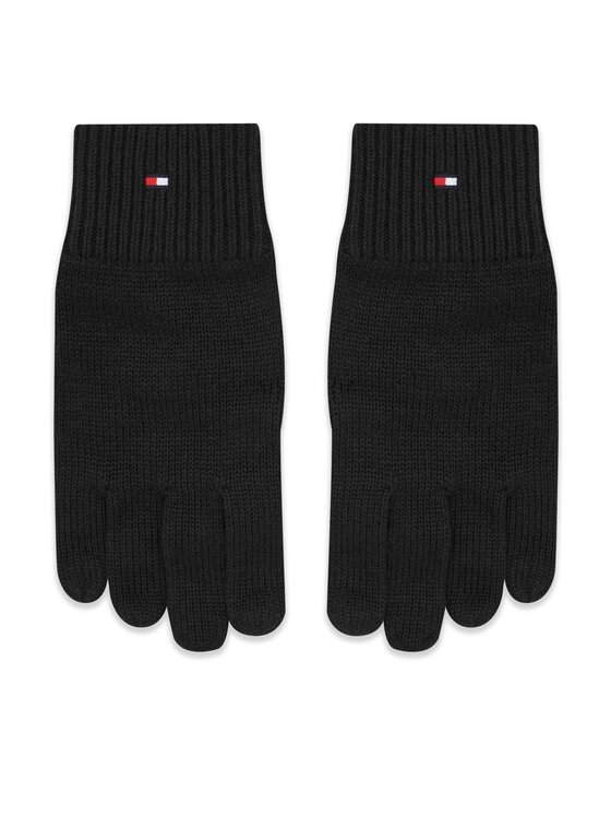Tommy Hilfiger Moške rokavice Essential Flag Knitted Gloves AM0AM11048 Črna