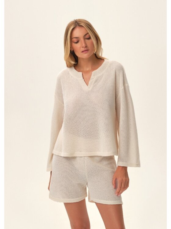 Esotiq Esotiq Piżama 42098 Biały Regular Fit