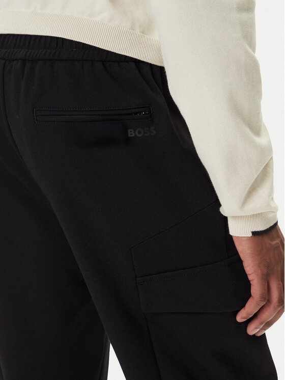 BOSS BOSS Bavlnené nohavice T_Urbanex Cargo 50547454 Čierna Regular Fit