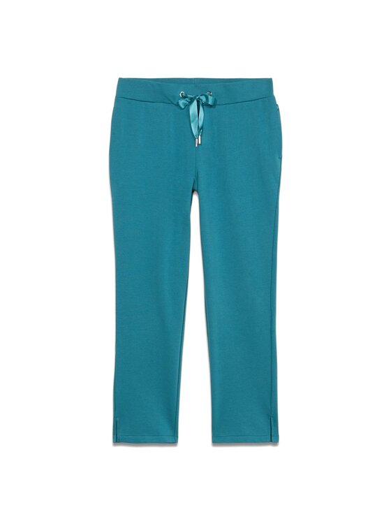 Oltre Oltre Spodnie materiałowe P985J102288N024 Turkusowy Regular Fit