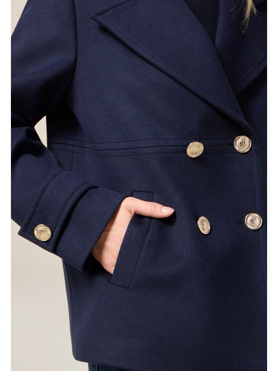 Oltre Oltre Cappotto 0087R000486N034 Blu A-Line Fit