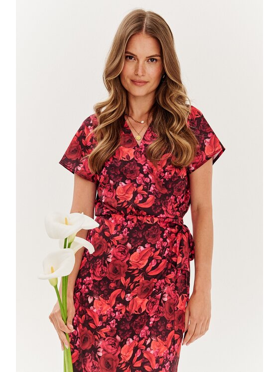 NAOKO NAOKO Sukienka codzienna Rosso Incanto Czerwony Regular Fit