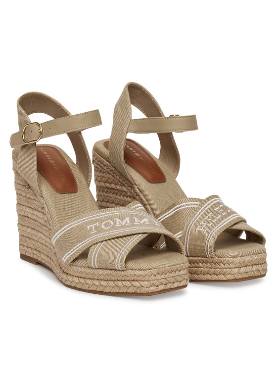 Tommy Hilfiger Tommy Hilfiger Espadrile Tommy Hilfiger Espad High Wedge FW0FW08668 Bej