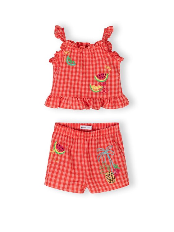minoti minoti Komplet top i spodenki 30SET103 Pomarańczowy Regular Fit