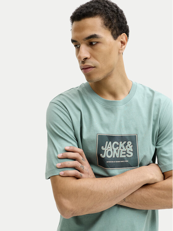 Jack & Jones Jack & Jones T-Shirt Jjrain Tee Ss Crew Neck 12288097 Turkusowy Regular Fit