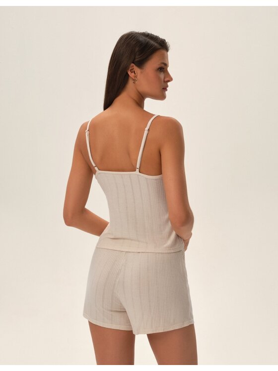 Esotiq Esotiq Piżama 42194 Beżowy Regular Fit