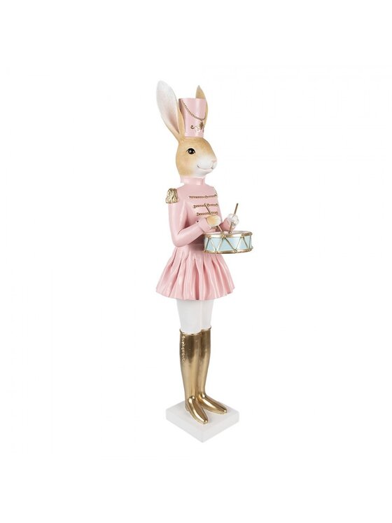 MIAhome MIAhome Figurka dziewczynka Królik w różowym mundurku 79 cm Kolorowy