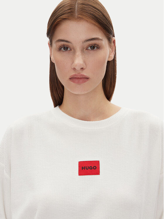 HUGO HUGO Bluza Neve_Sweatshirt 50531686 Écru Relaxed Fit