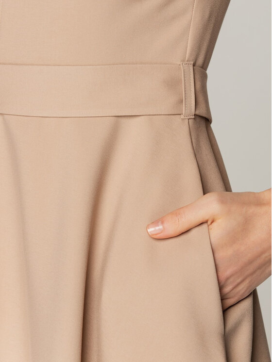 Willsoor Willsoor Sukienka koktajlowa 67348 Beżowy A-Line Fit