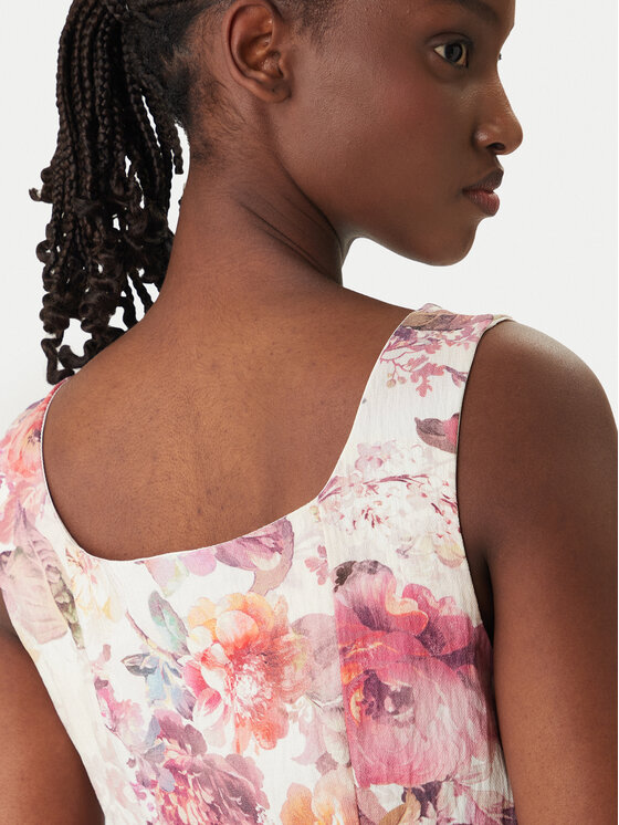 Rinascimento Rinascimento Sukienka koktajlowa CFC0020272002 Kremowy Regular Fit