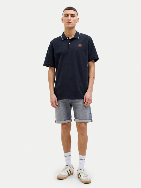 Jack&Jones Jack&Jones Тениска с яка и копчета Hudson 12269238 Тъмносин Regular Fit