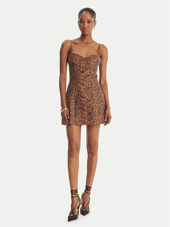 Bardot Bardot Koktel haljina Marcello 59817DB1 Smeđa Slim Fit