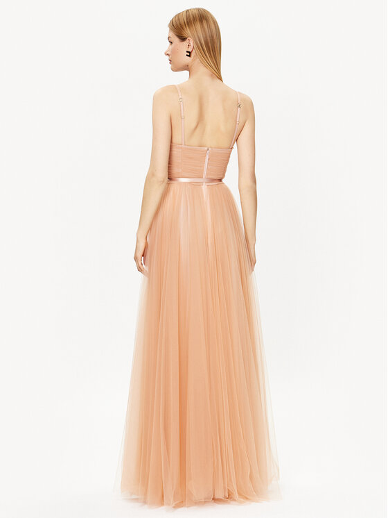 Elisabetta Franchi Elisabetta Franchi Sukienka wieczorowa AB-464-32E2-V750 Beżowy Regular Fit