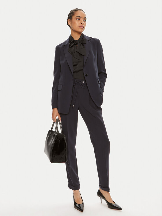 BOSS Boss Bavlnené nohavice Tariyanah 50490039 Tmavomodrá Regular Fit