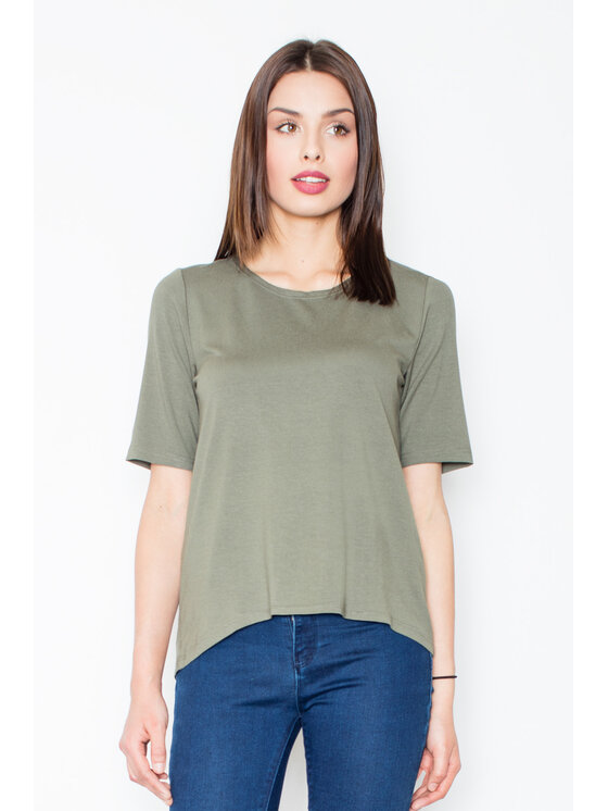 FIGL FIGL Μπλουζάκι M436 Χακί Regular Fit