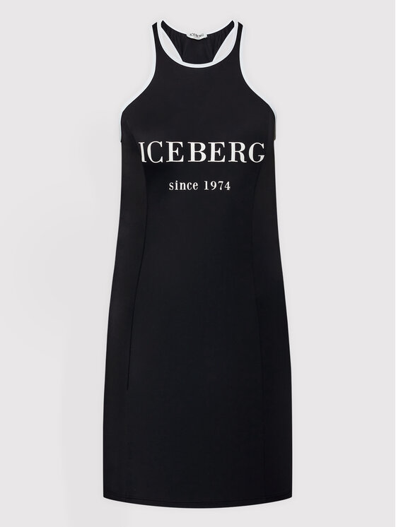 Iceberg Iceberg Vasarinė suknelė ICE2WCU03 Juoda Slim Fit