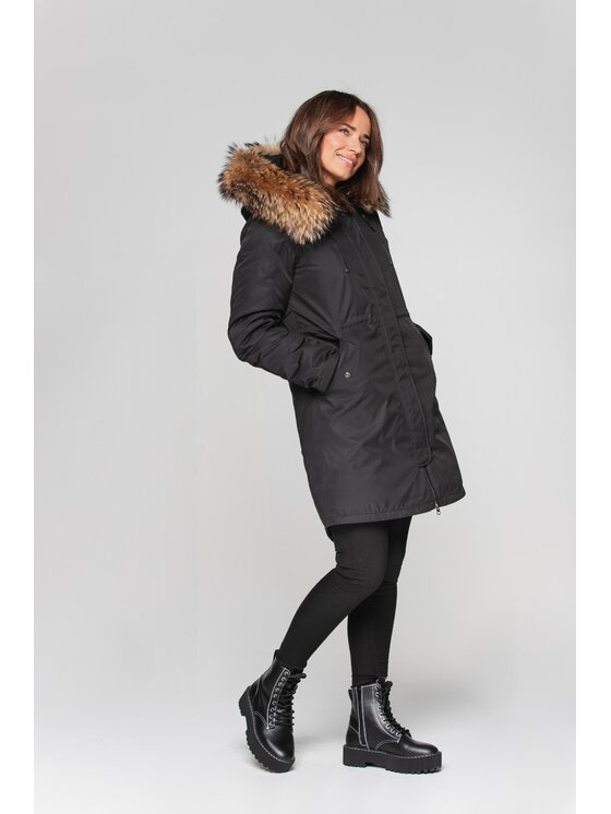 Perso Perso Kurtka damska BLH211046F Czarny Regular Fit