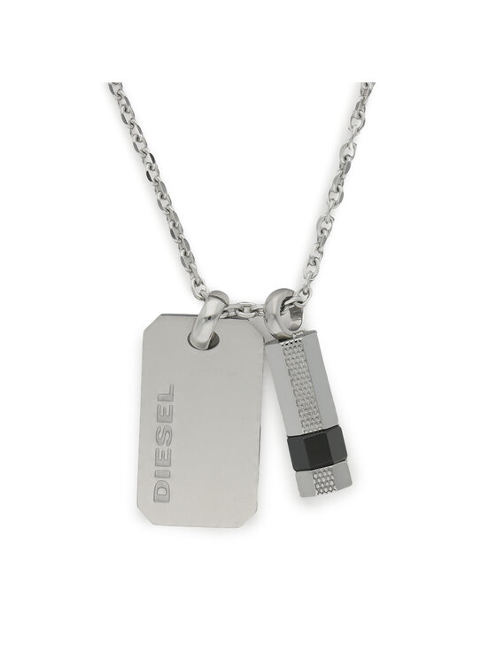Diesel Diesel Naszyjnik Brave Armor Double Pendant DX1156040 Srebrny