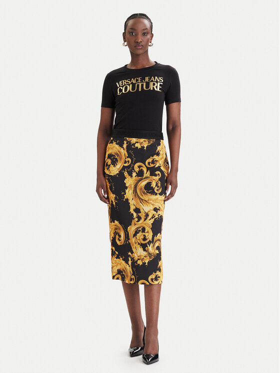 Versace Jeans Couture Versace Jeans Couture Póló 80HAHT00 CJ03T Fekete Slim Fit