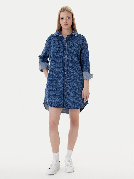 Tommy Jeans Tommy Jeans Džínové šaty DW0DW22492 Modrá Relaxed Fit