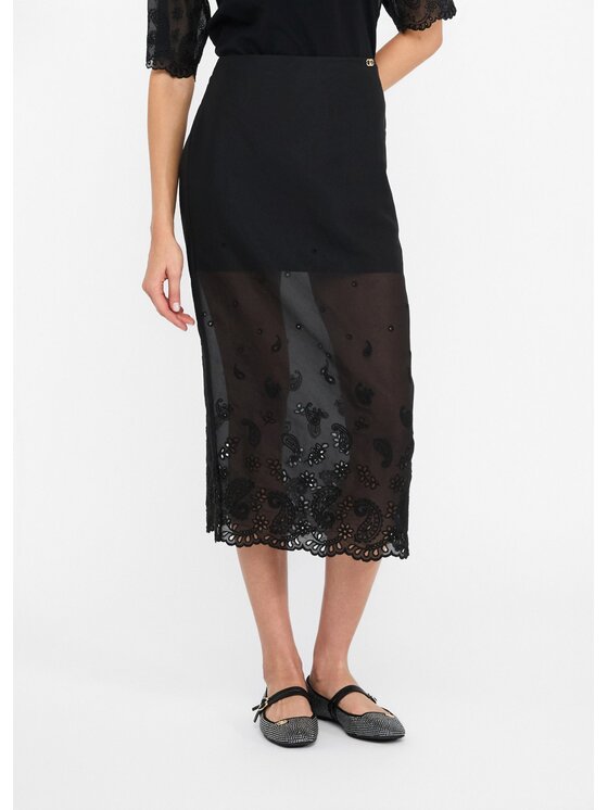 Spódnica midi, rozmiar 46, Czarny, UF5235T687022222