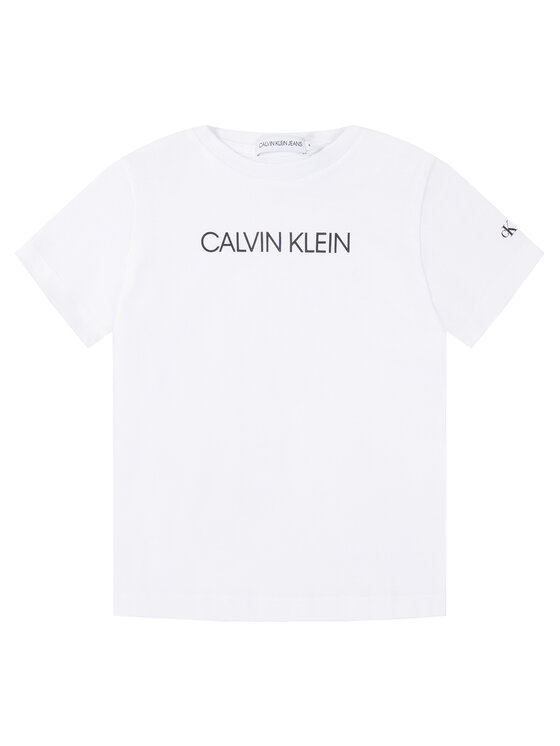 Calvin Klein Jeans Calvin Klein Jeans Tricou Institutional SS IB0IB00347 Alb Regular Fit